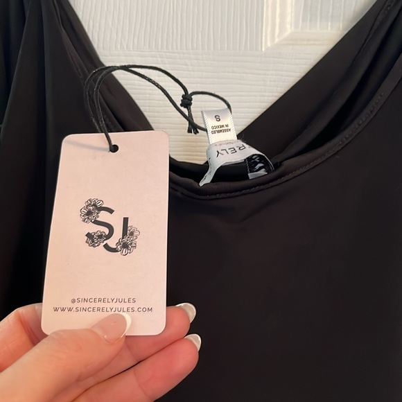 NWT Black Satin Dress - Picture 4 of 4